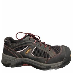 KEEN men’s Black leather utility shoes steel toe